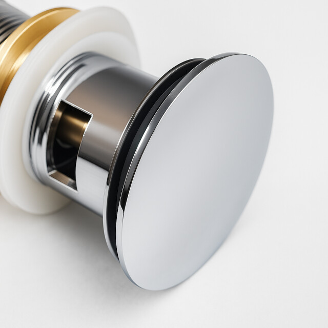 Badplaats Afvoerplug chroom pop up plug voor wastafel met overloop 3181225 large