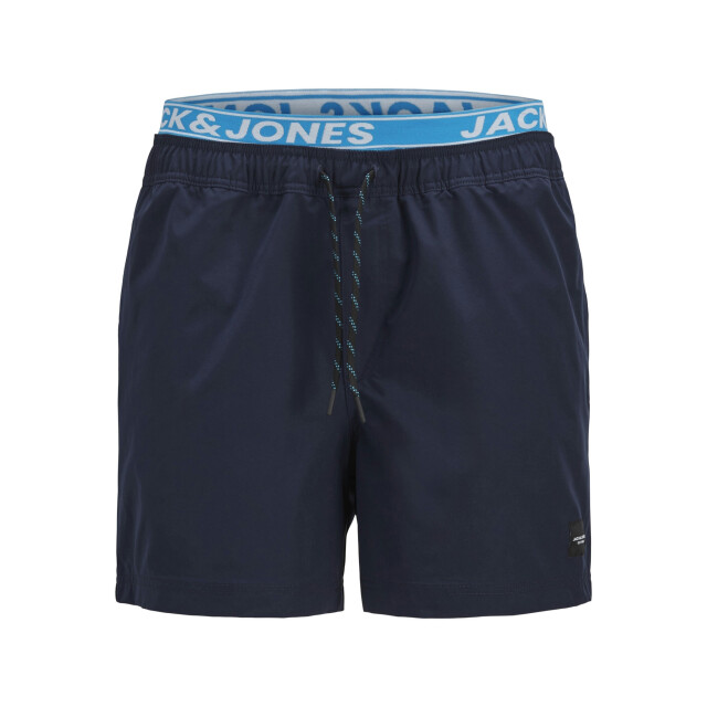 Jack & Jones Heren zwemshort jpstmaui neon dubbele waistband donkerblauw/lichtblauw 12272961-Navy Blazer large