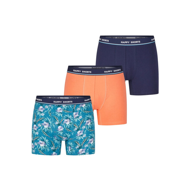 Happy Shorts Heren boxershorts trunks 3-pack blauw/groen/oranje HS-J-1118 large