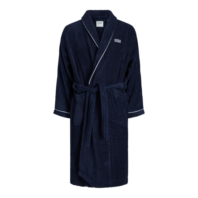 Jack & Jones Badjas heren badstof jacpiping bathrobe navy r 12245342-Blauw large