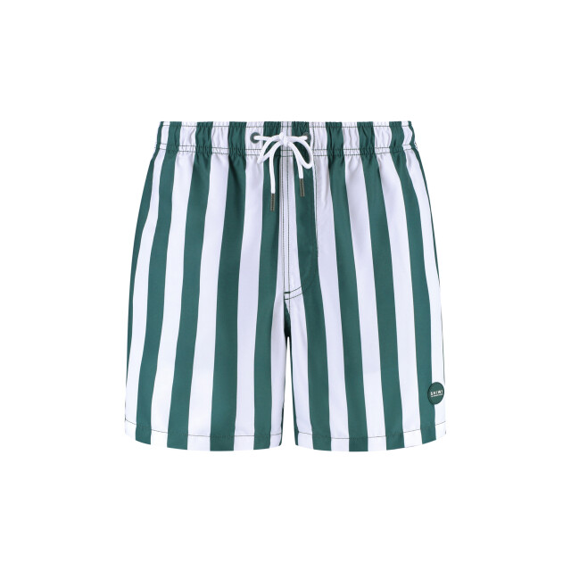Shiwi Heren zwemshort broad stripe donkergroen/wit 1441100200-7835 large