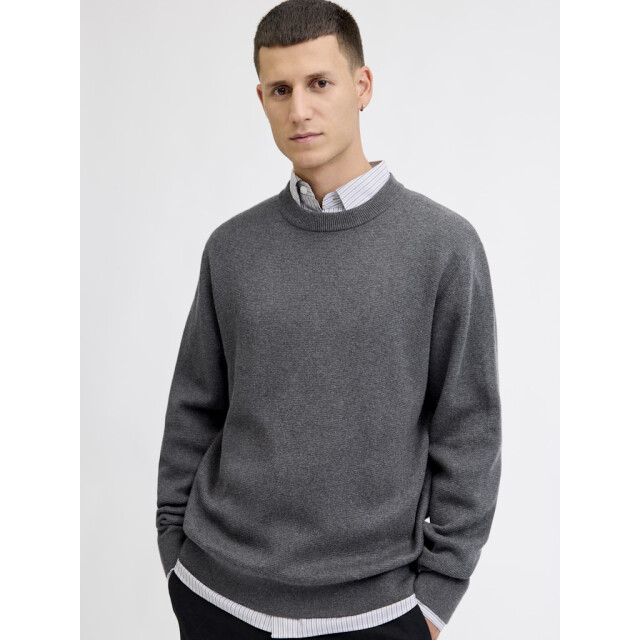 Jack & Jones Jprblamilano stitch knit crew neck sn antraciet 5219.85.0029 large