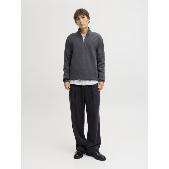 Jack & Jones Jprblamilano stitch knit half zip sn antraciet 5219.85.0030 large