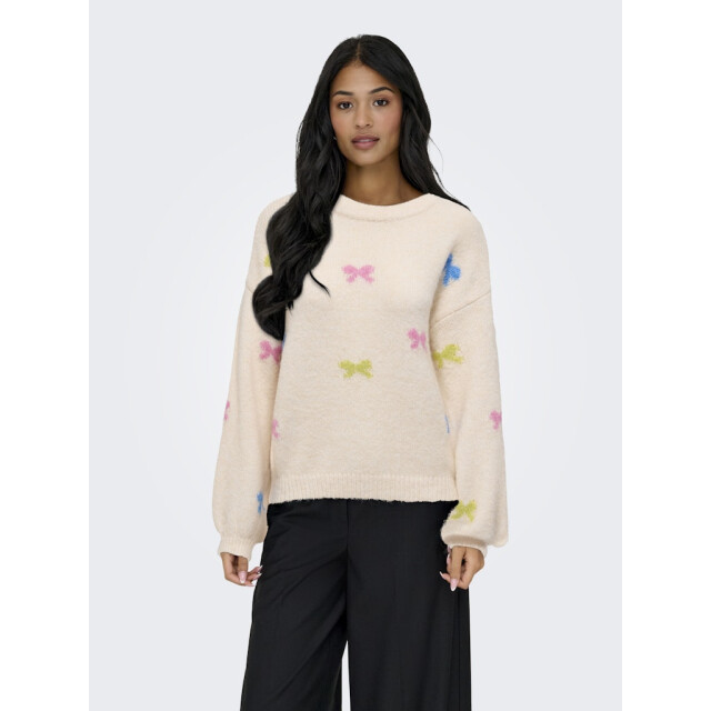 Only Onlbrunhilda life ls bow o-neck knt ecru dessin 4219.08.0024 large
