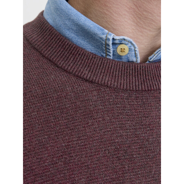 Jack & Jones Jprblamilano stitch knit crew neck sn bordeaux 5219.47.0006 large