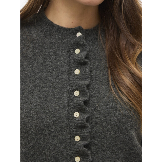 Vila Vijacia o-neck ls frill knit cardibfs melee 4249.87.0033 large