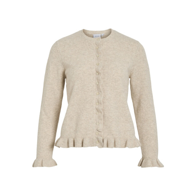 Vila Vijacia o-neck ls frill knit cardibfs beige 4249.05.0058 large