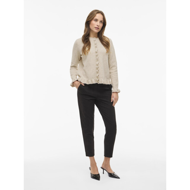 Vila Vijacia o-neck ls frill knit cardibfs beige 4249.05.0058 large