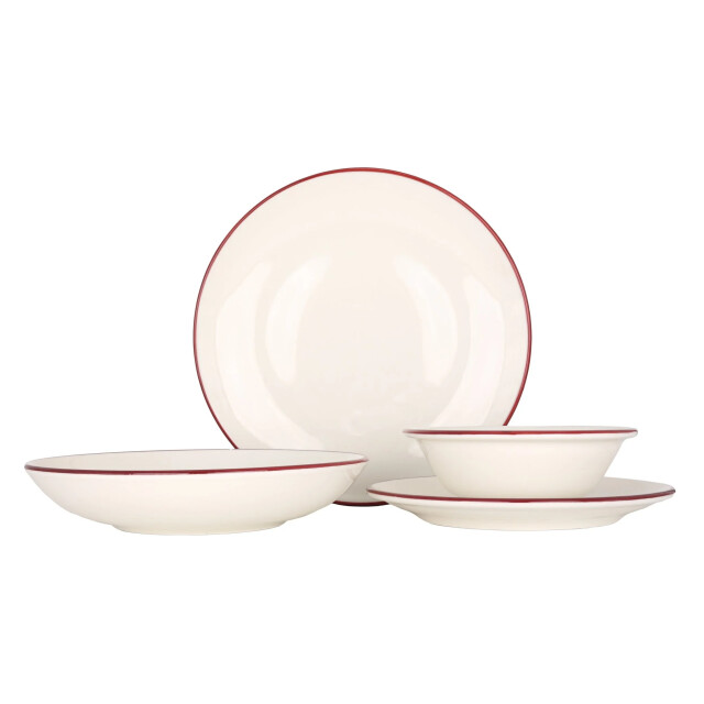 Bonna Serviesset (medium) linea burgundy 24 delig 6 personen porselein 3376817 large