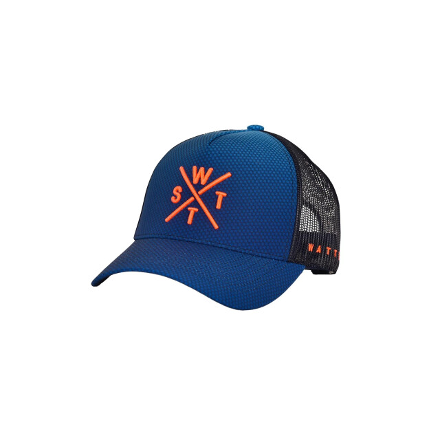 WATTS Unisex cap tribe logo effen carbon blauw/neon oranje 1TRIBE large