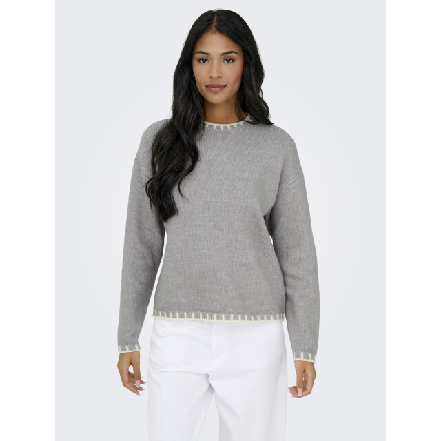 Jacqueline de Yong silja l/s on contrast pullover k 15361187 december sky 06712.210.0031 large