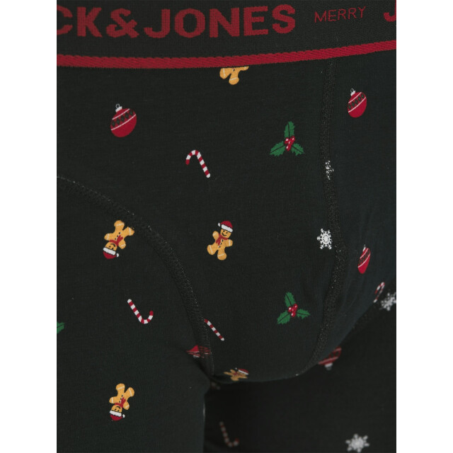 Jack & Jones Heren kerst giftbox sokken + boxershorts jacmistletoe zwart/donkergroen 12285134-Black large
