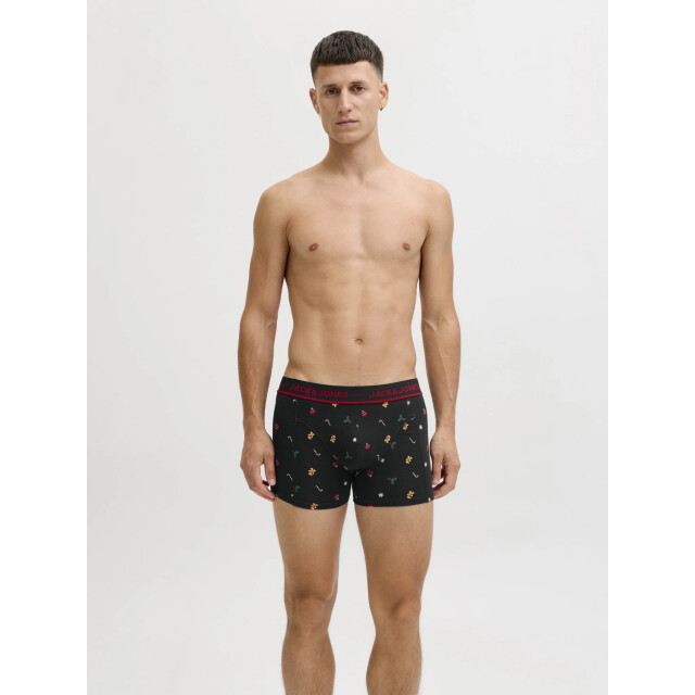 Jack & Jones Heren kerst giftbox sokken + boxershorts jacmistletoe zwart/donkergroen 12285134-Black large