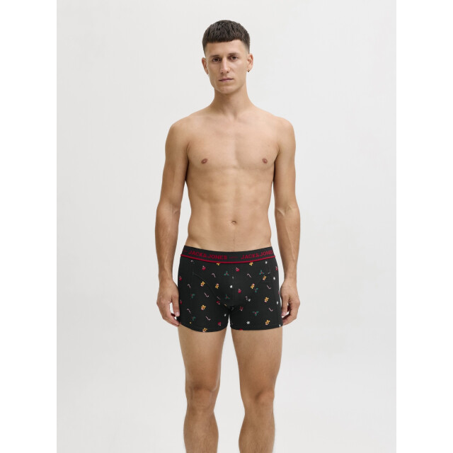 Jack & Jones Heren kerst giftbox sokken + boxershorts jacmistletoe zwart/donkergroen 12285134-Black large