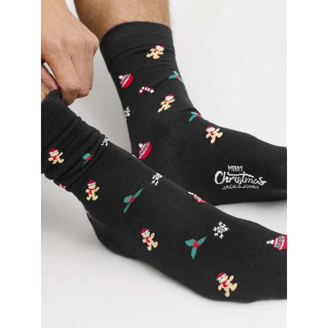 Jack & Jones Heren kerst giftbox sokken + boxershorts jacmistletoe zwart/donkergroen 12285134-Black large