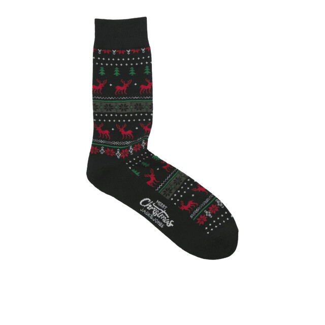 Jack & Jones Heren kerst sokken jacxmas reindeer giftbox 3-pack zwart 12285129 large