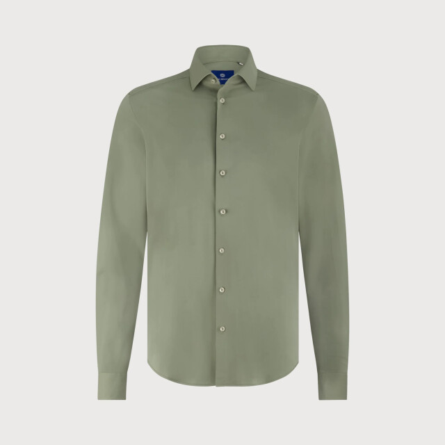 Blue Industry Het uni stretch overhemd | 6004.52-KHAKI large