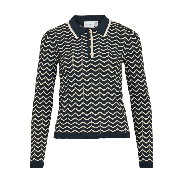 Vila Viellora l/s polo pointelle knit to 14111956 large