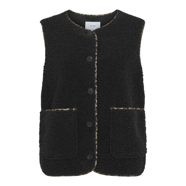 Vila Viada printed piping teddy vest 14114157 large