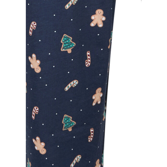 Happy Shorts Heren pyjama broek lang donkerblauw gingerbread kerst print HS-1207-HSM-25-2 large