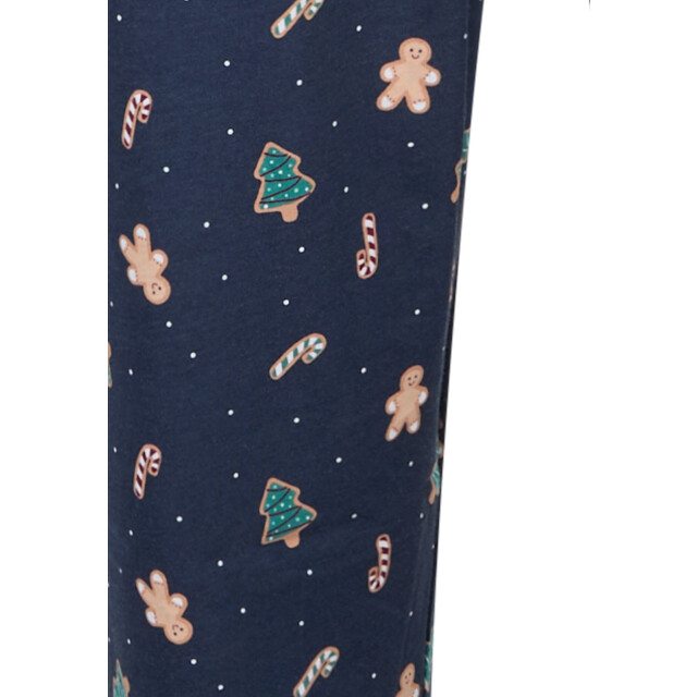 Happy Shorts Heren pyjama broek lang donkerblauw gingerbread kerst print HS-1207-HSM-25-2 large