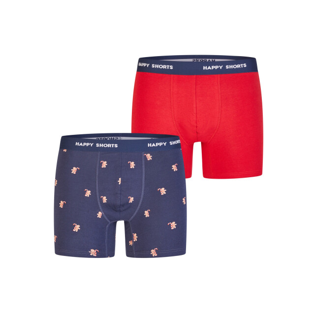 Happy Shorts Heren boxershorts kerst 2-pack donkerblauw/grijs HS-J-1201 large