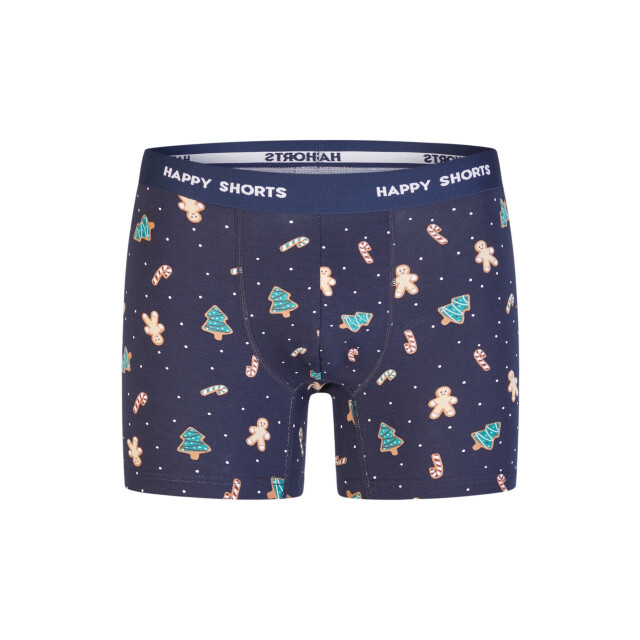 Happy Shorts Heren boxershorts kerst 2-pack donkerblauw/bordeaux HS-J-1198 large