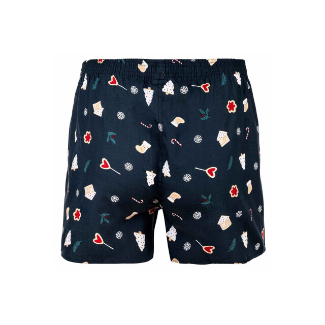 Happy Shorts Wijde kerst boxershort heren x-mas cookies blauw HS-1197 large