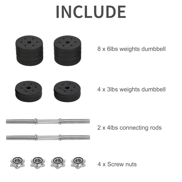 4goodz Homcom halterset 30kg thuistraining dumbels 3388037 large