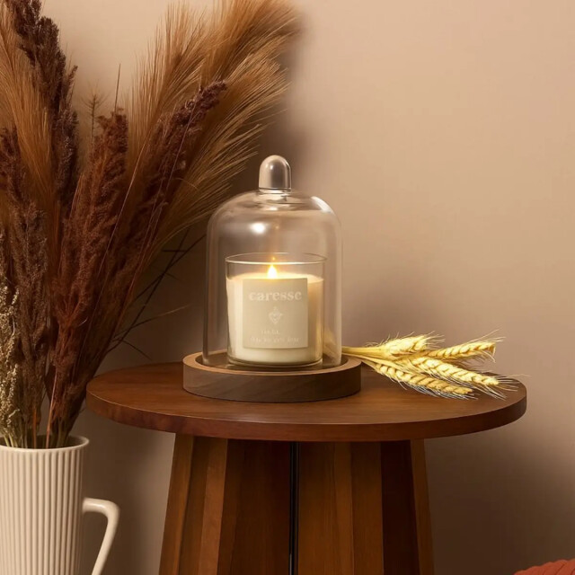 WDMT Luxe geurkaars met glazen stolp – wit 3386395 large