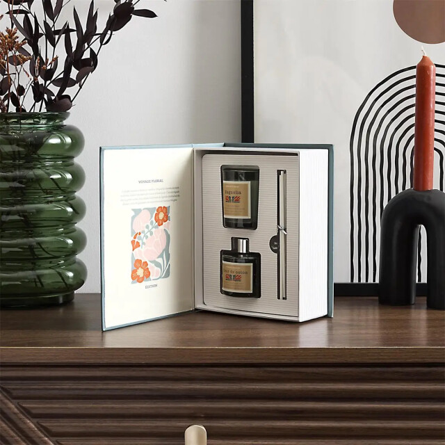 WDMT Geurkaarsen giftbox – luxe cadeauset met geurkaars & geurstokjes – blauw 3386393 large