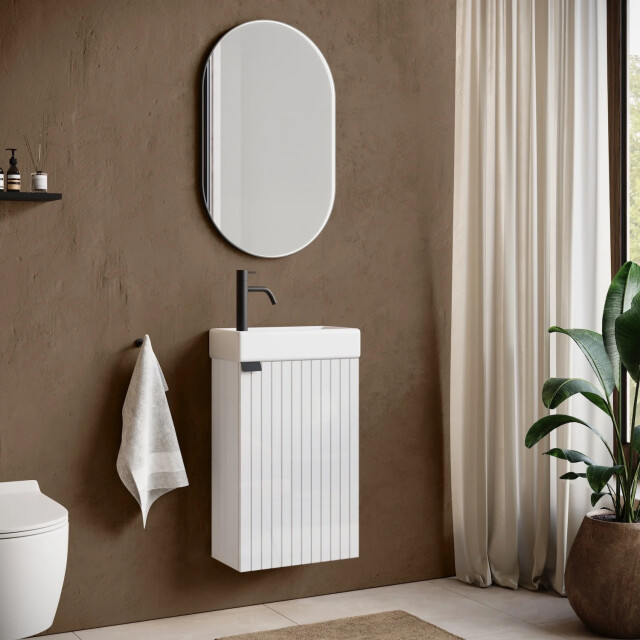 Badplaats Toiletmeubel bosco 40 x 22 cm mat fonteinmeubel met wastafel 3180972 large
