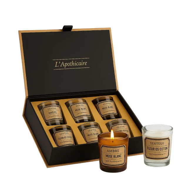 WDMT Luxe geurkaarsen geschenkset – 6 kaarsen in beige cadeaubox 3386391 large