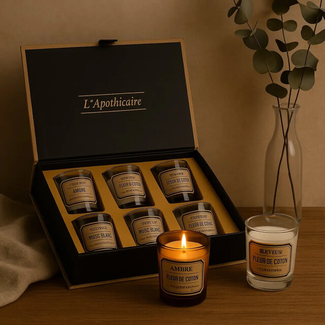 WDMT Luxe geurkaarsen geschenkset – 6 kaarsen in beige cadeaubox 3386391 large