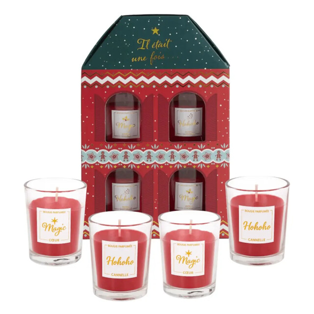 WDMT Kerst geurkaarsen cadeauset – luxe kaarsen geschenkset – rood 3386397 large