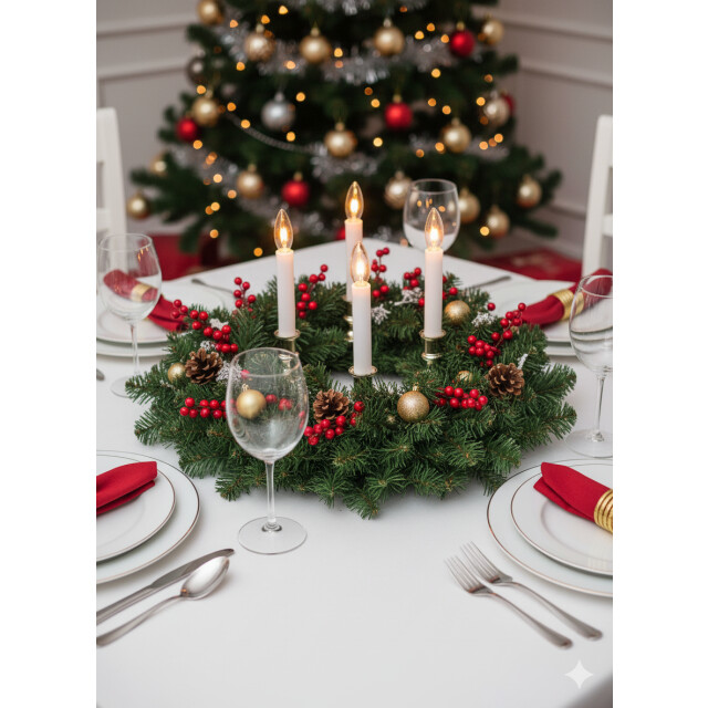 CaliCosy Set van 8 batterij-aangedreven kaarsenhouders voor de kersttafel 2928251 large