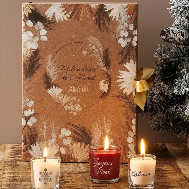 WDMT Kerstmis adventskalender 34 x 25 x 14 cm beige 3386378 large