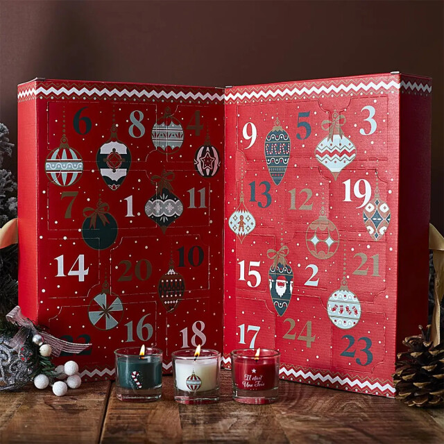 WDMT Adventskalender luxe uitvoering met 24 geurkaarsen rood 3386379 large