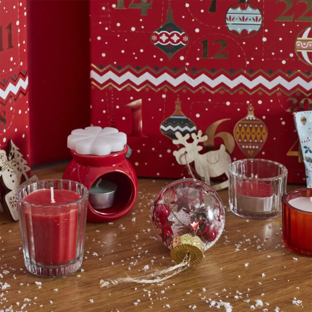 WDMT Kerstmis adventskalender – 34 × 25 × 14 cm – rood 3386381 large