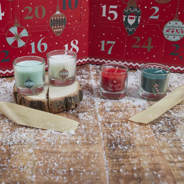 WDMT Adventskalender luxe uitvoering met 24 geurkaarsen rood 3386379 large