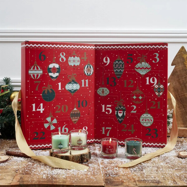 WDMT Adventskalender luxe uitvoering met 24 geurkaarsen rood 3386379 large