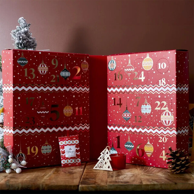 WDMT Kerstmis adventskalender – 34 × 25 × 14 cm – rood 3386381 large