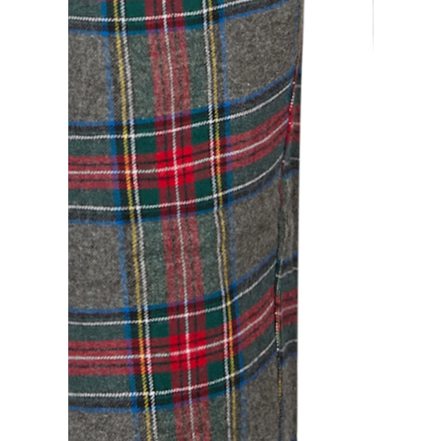 Happy Shorts Dames pyjama broek lang grijs/rood geruit flanel HS-1216-check grau large