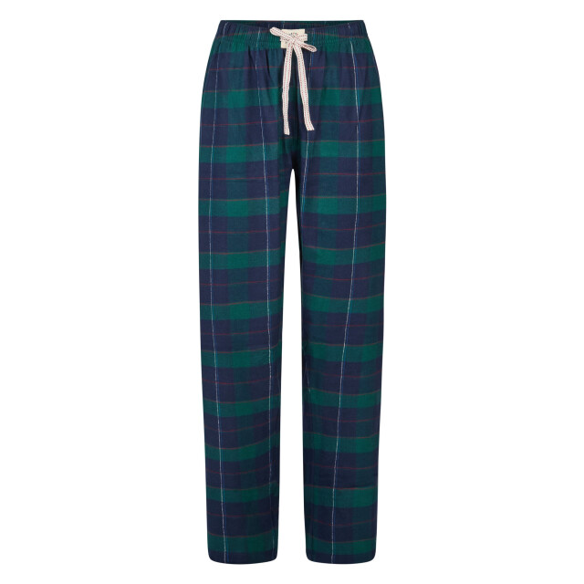 Happy Shorts Dames pyjama broek lang donkerblauw/groen geruit flanel HS-1216-check grun large