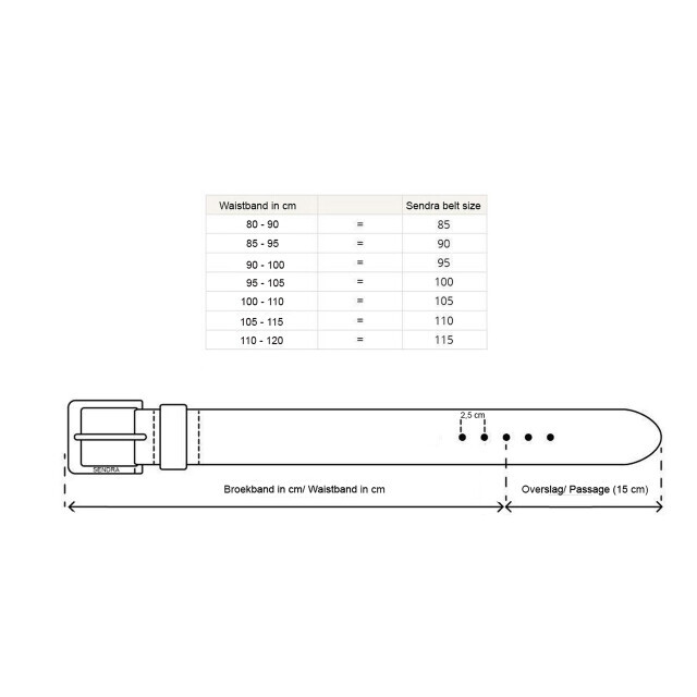 Sendra Riemen 8322-01 18751189 Zwart|90 large