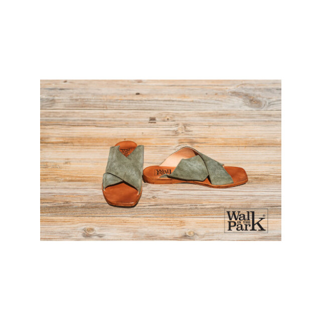 Walk in the Park D091 suède slipper van leer 13517135 Groen|37 large