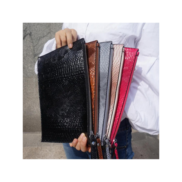 The Dezzy Factory Croco clutch 18882119 Grijs|One size large