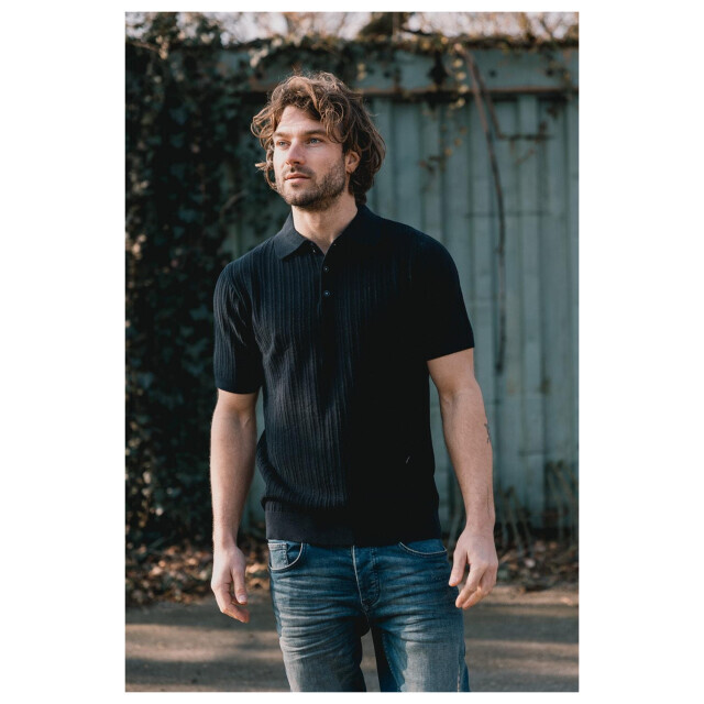 Kultivate T-shirt knit vertical 19502378 Blauw|XL large