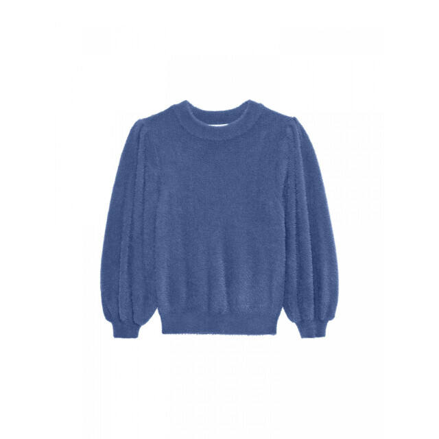 Catwalk Junkie Fuzzy puff sleeve knit trui 19495026 Blauw|L large