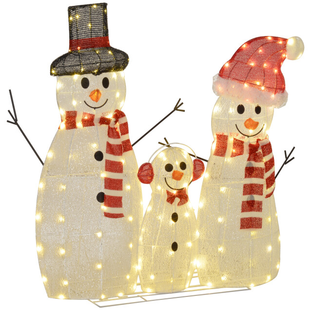 4goodz Kerstfiguur set van sneeuwmannen met verlichting 148 led - 3389871 large